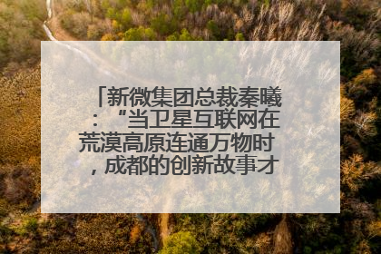 新微集团总裁秦曦：“当卫星互联网在荒漠高原连通万物时，成都的创新故事才真正开始”