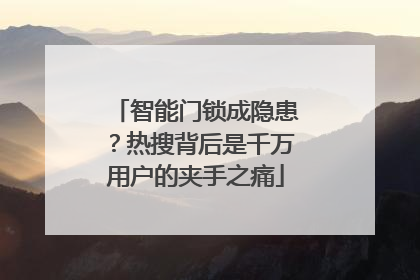 智能门锁成隐患？热搜背后是千万用户的夹手之痛
