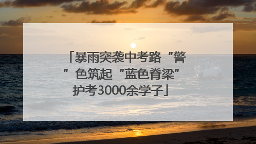暴雨突袭中考路“警”色筑起“蓝色脊梁”护考3000余学子
