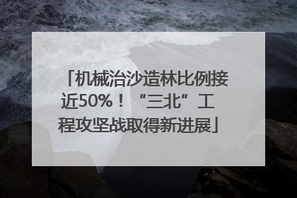 机械治沙造林比例接近50%！“三北”工程攻坚战取得新进展