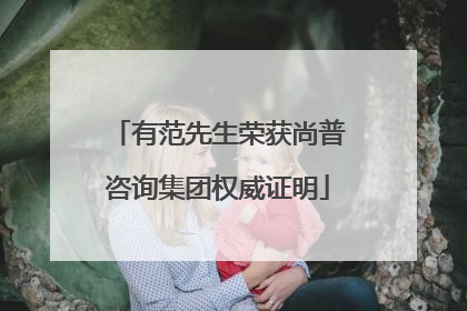 有范先生荣获尚普咨询集团权威证明
