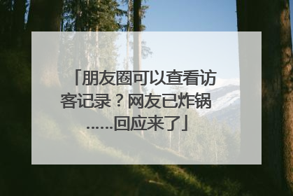 朋友圈可以查看访客记录？网友已炸锅……回应来了