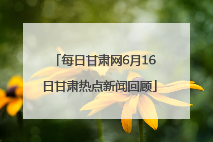 每日甘肃网6月16日甘肃热点新闻回顾