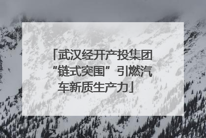 武汉经开产投集团“链式突围”引燃汽车新质生产力