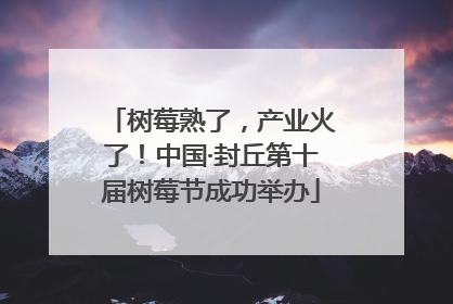 树莓熟了，产业火了！中国·封丘第十届树莓节成功举办