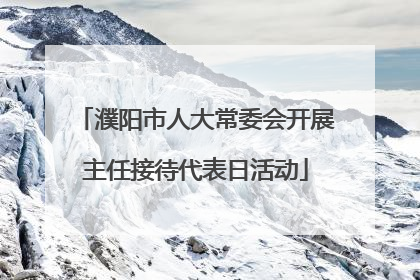 濮阳市人大常委会开展主任接待代表日活动