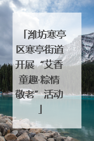 潍坊寒亭区寒亭街道开展“艾香童趣·粽情敬老”活动