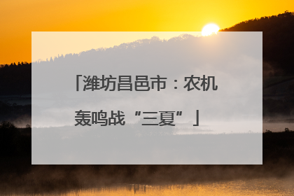 潍坊昌邑市：农机轰鸣战“三夏”