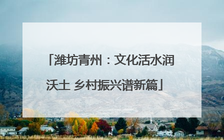 潍坊青州：文化活水润沃土 乡村振兴谱新篇