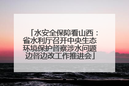 水安全保障看山西：省水利厅召开中央生态环境保护督察涉水问题边督边改工作推进会