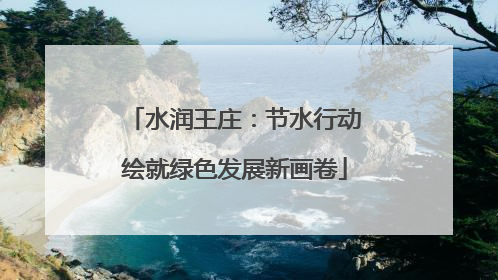 水润王庄：节水行动绘就绿色发展新画卷