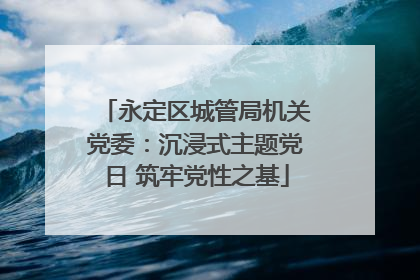 永定区城管局机关党委：沉浸式主题党日 筑牢党性之基