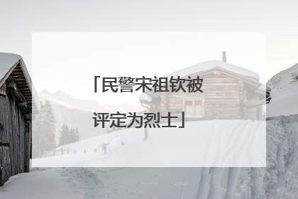 民警宋祖钦被评定为烈士