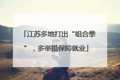 江苏多地打出“组合拳”，多举措保障就业