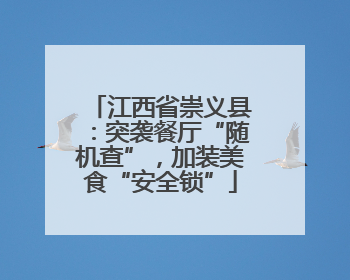 江西省崇义县：突袭餐厅“随机查”，加装美食“安全锁”