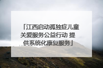 江西启动孤独症儿童关爱服务公益行动 提供系统化康复服务