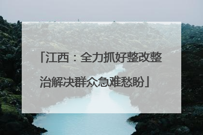 江西：全力抓好整改整治解决群众急难愁盼