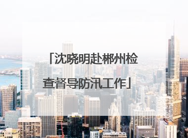 沈晓明赴郴州检查督导防汛工作