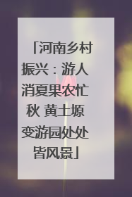 河南乡村振兴：游人消夏果农忙秋 黄土塬变游园处处皆风景