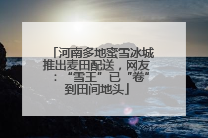 河南多地蜜雪冰城推出麦田配送，网友：“雪王”已“卷”到田间地头