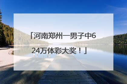河南郑州一男子中624万体彩大奖！