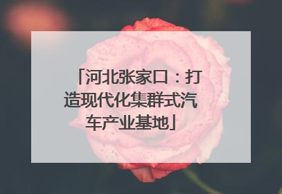 河北张家口：打造现代化集群式汽车产业基地