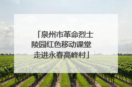 泉州市革命烈士陵园红色移动课堂走进永春高峰村