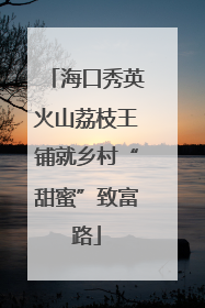 海口秀英火山荔枝王铺就乡村“甜蜜”致富路