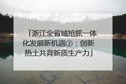 浙江全省域抢抓一体化发展新机遇②：创新热土共育新质生产力