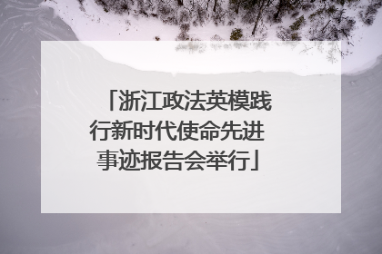 浙江政法英模践行新时代使命先进事迹报告会举行