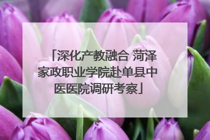 深化产教融合 菏泽家政职业学院赴单县中医医院调研考察