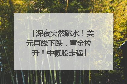 深夜突然跳水！美元直线下跌，黄金拉升！中概股走强