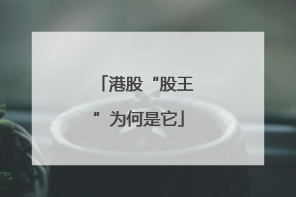 港股“股王”为何是它