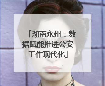 湖南永州：数据赋能推进公安工作现代化