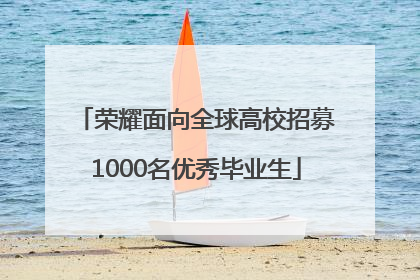 荣耀面向全球高校招募1000名优秀毕业生