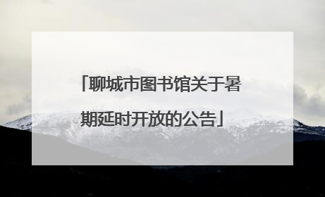聊城市图书馆关于暑期延时开放的公告