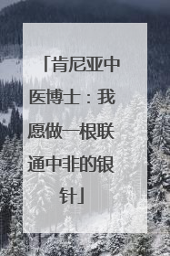 肯尼亚中医博士：我愿做一根联通中非的银针
