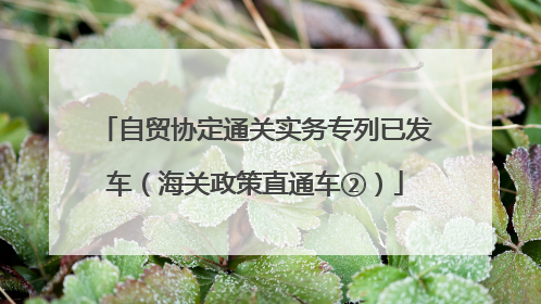 自贸协定通关实务专列已发车（海关政策直通车②）