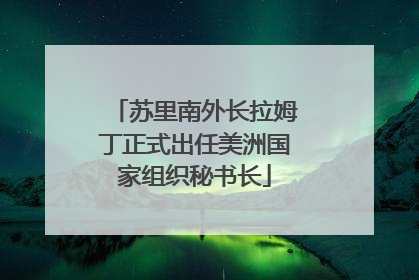 苏里南外长拉姆丁正式出任美洲国家组织秘书长