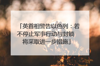 英首相警告以色列：若不停止军事行动与封锁 将采取进一步措施
