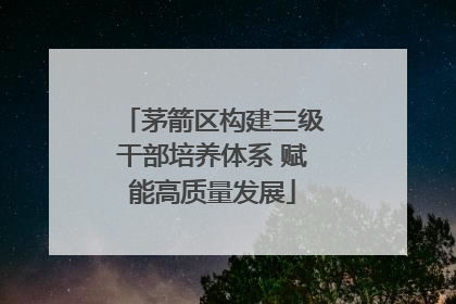 茅箭区构建三级干部培养体系 赋能高质量发展