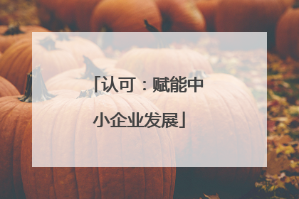 认可：赋能中小企业发展