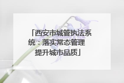 西安市城管执法系统：落实常态管理 提升城市品质