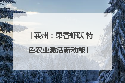 襄州：果香虾跃 特色农业激活新动能