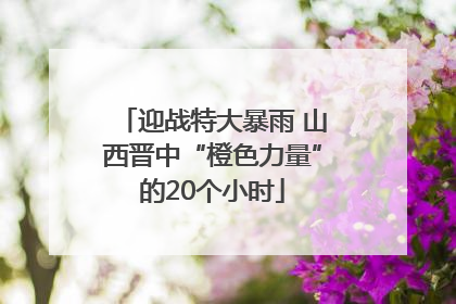 迎战特大暴雨 山西晋中“橙色力量”的20个小时