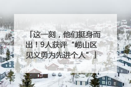 这一刻，他们挺身而出！9人获评“崂山区见义勇为先进个人”