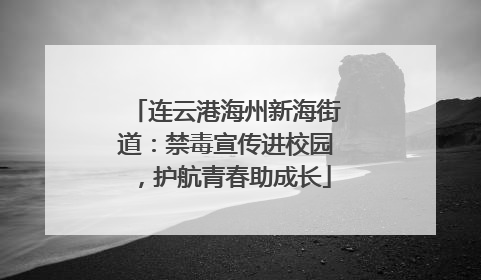 连云港海州新海街道：禁毒宣传进校园，护航青春助成长