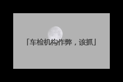 车检机构作弊，该抓