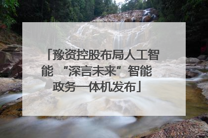 豫资控股布局人工智能 “深言未来”智能政务一体机发布