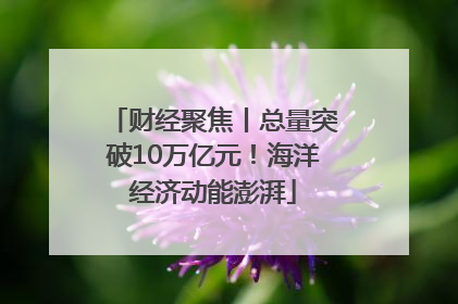 财经聚焦丨总量突破10万亿元！海洋经济动能澎湃